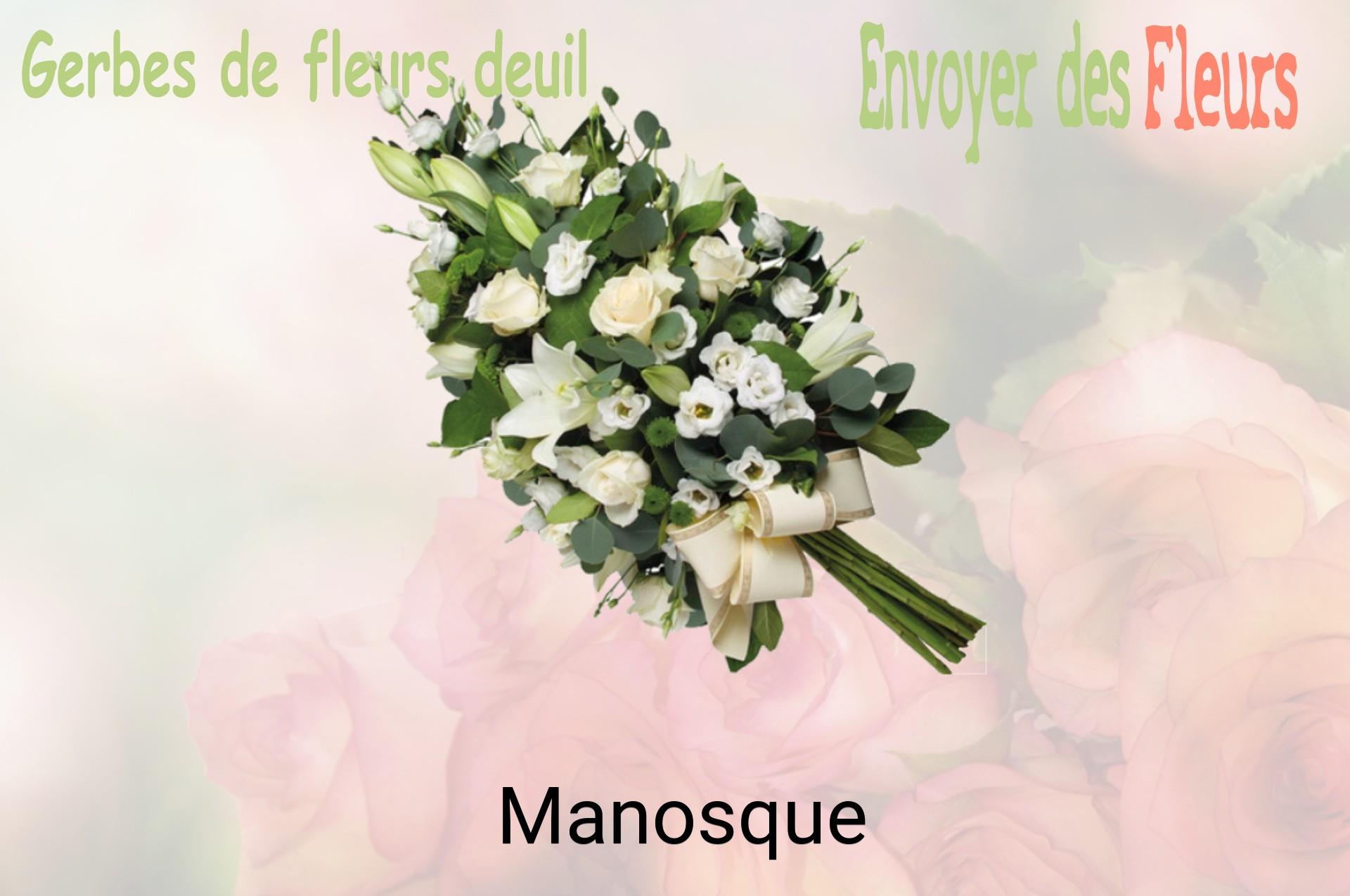 Gerbe de fleurs de deuil livrée à Manosque